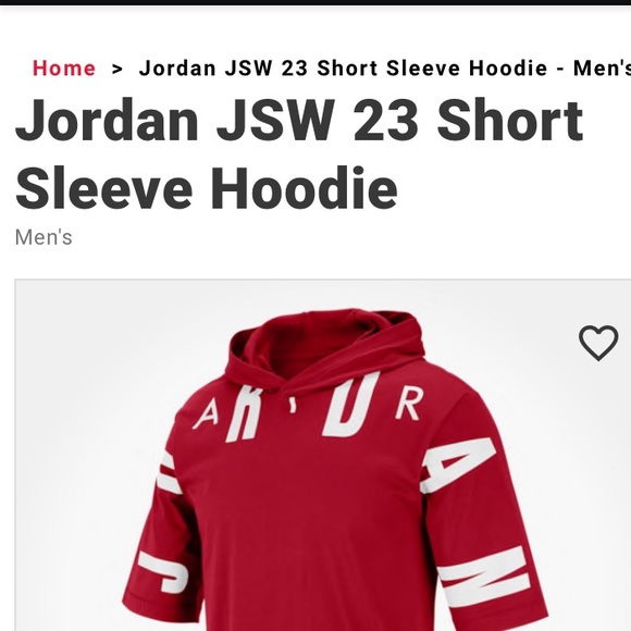 jordan jsw 23 short sleeve hoodie